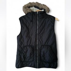 Pulse Black Quilted Vest with Fleece Lining